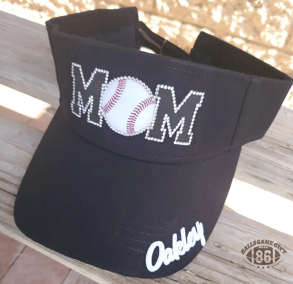 Custom Baseball Mom Sparkle Sun Hat Adjustable Visor⚾