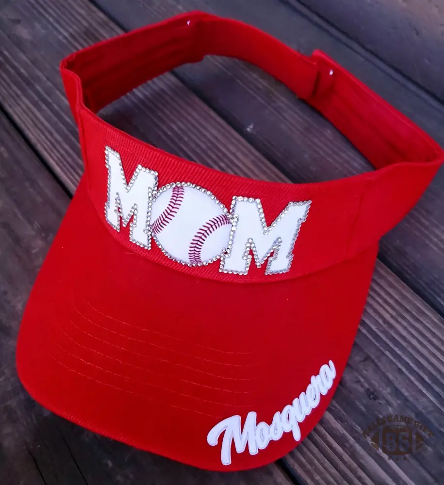 Custom Baseball Mom Sparkle Sun Hat Adjustable Visor⚾