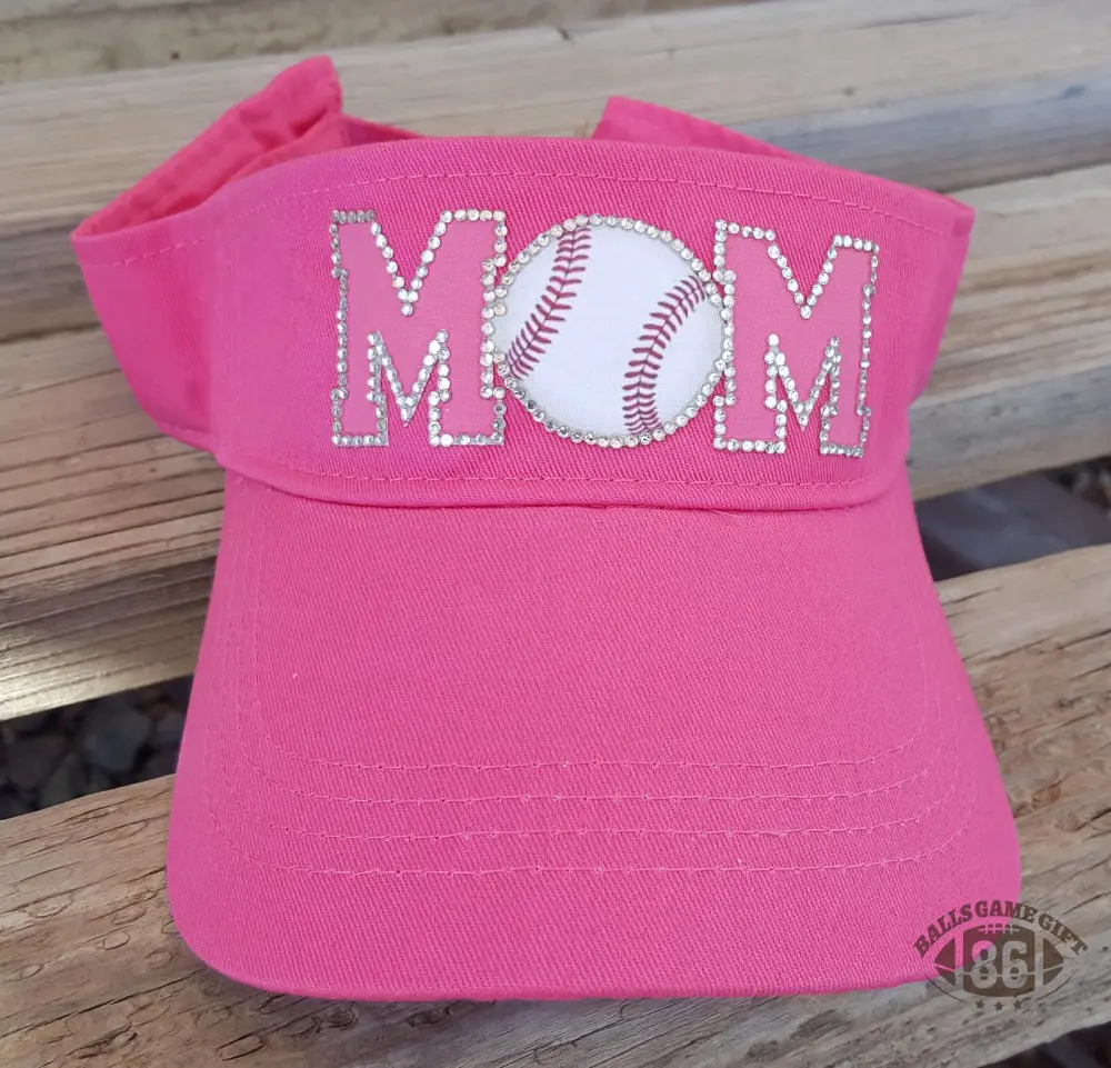 Custom Baseball Mom Sparkle Sun Hat Adjustable Visor⚾