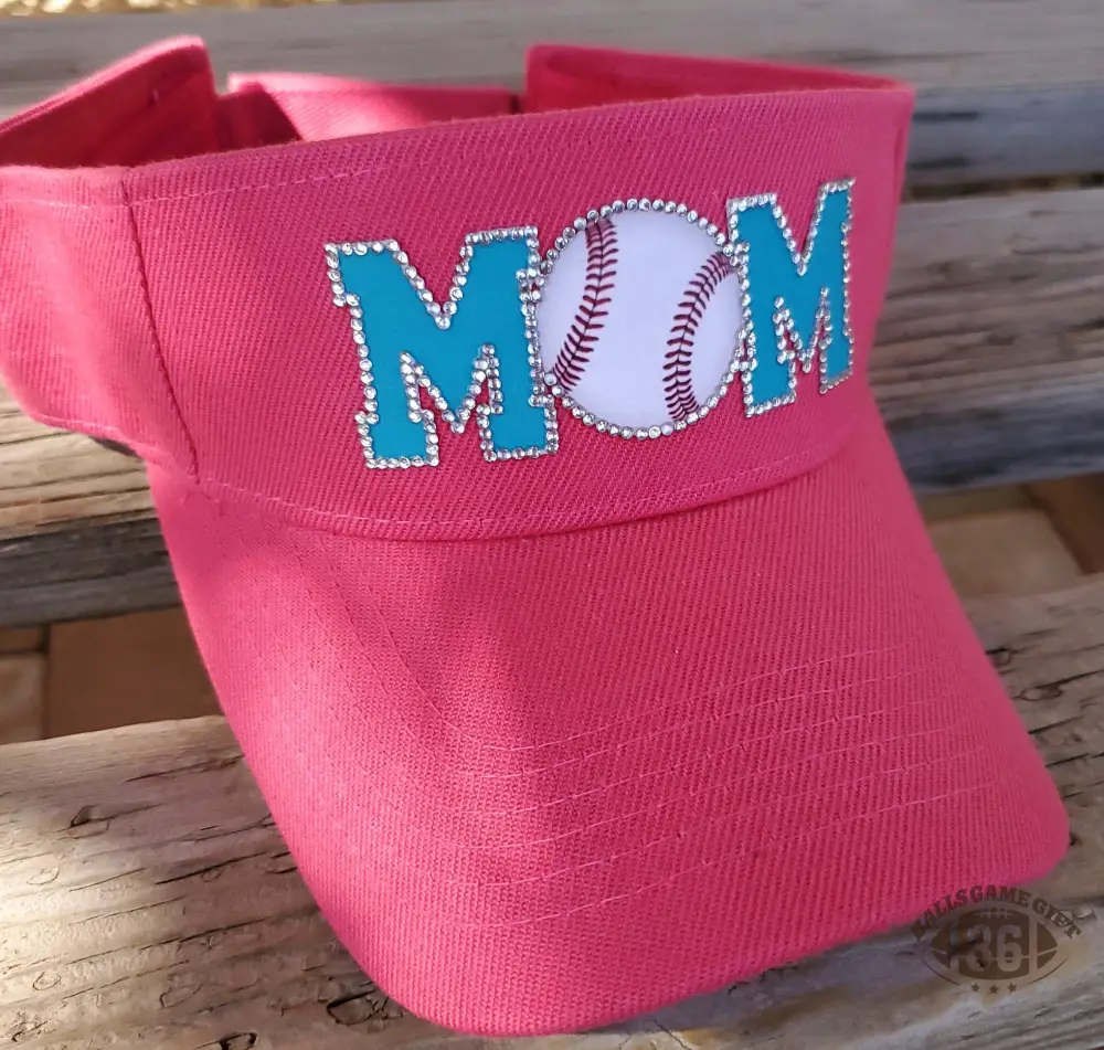 Custom Baseball Mom Sparkle Sun Hat Adjustable Visor⚾