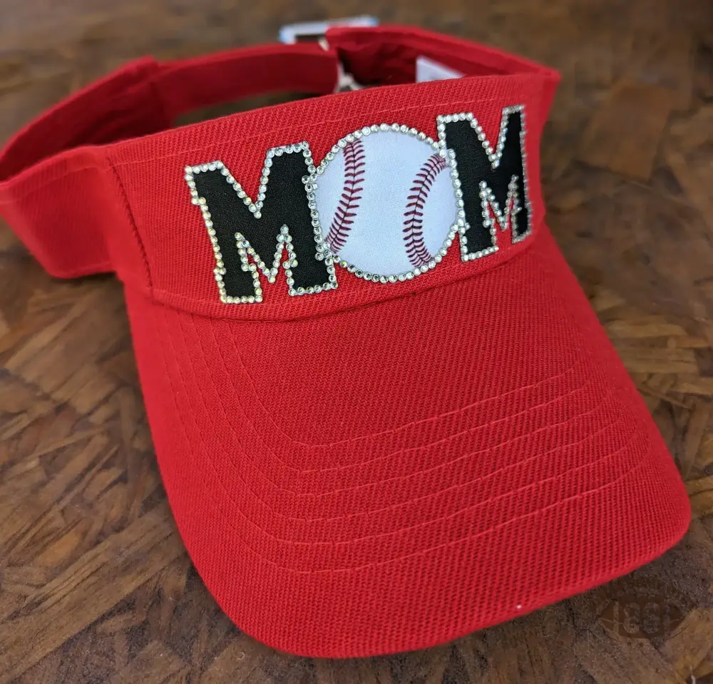 Custom Baseball Mom Sparkle Sun Hat Adjustable Visor⚾