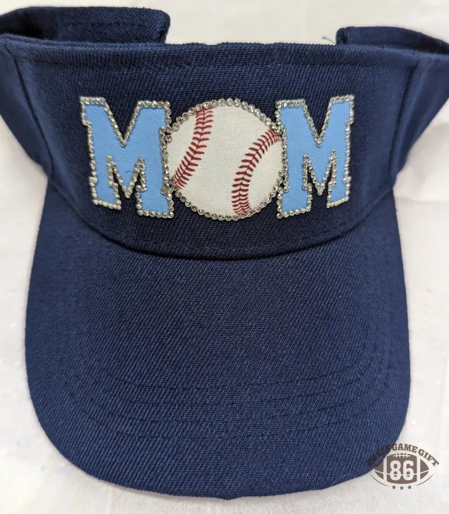 Custom Baseball Mom Sparkle Sun Hat Adjustable Visor⚾