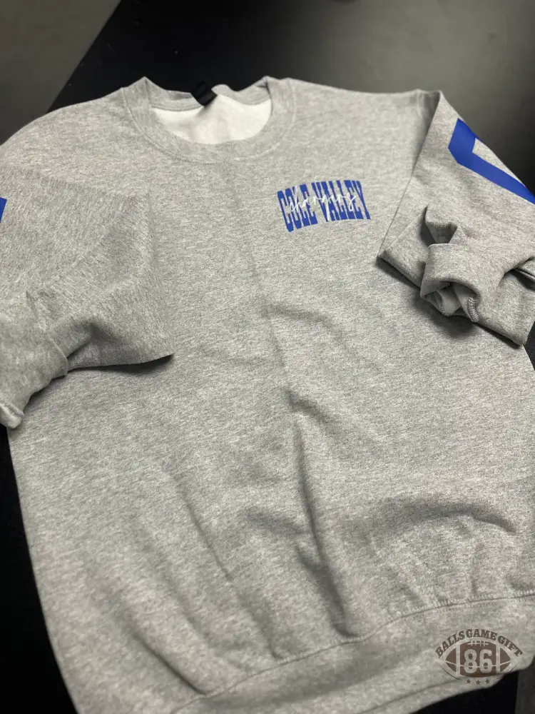 Custom Big Back Sweatshirt with Cursive Center Name