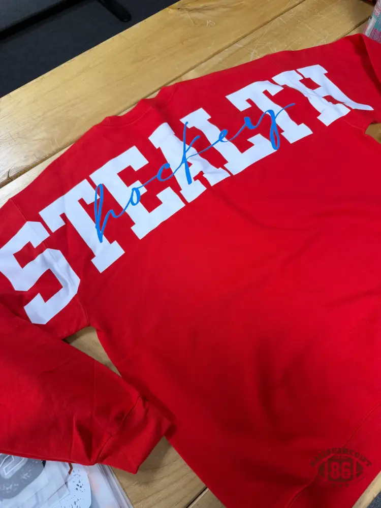 Custom Big Back Sweatshirt with Cursive Center Name