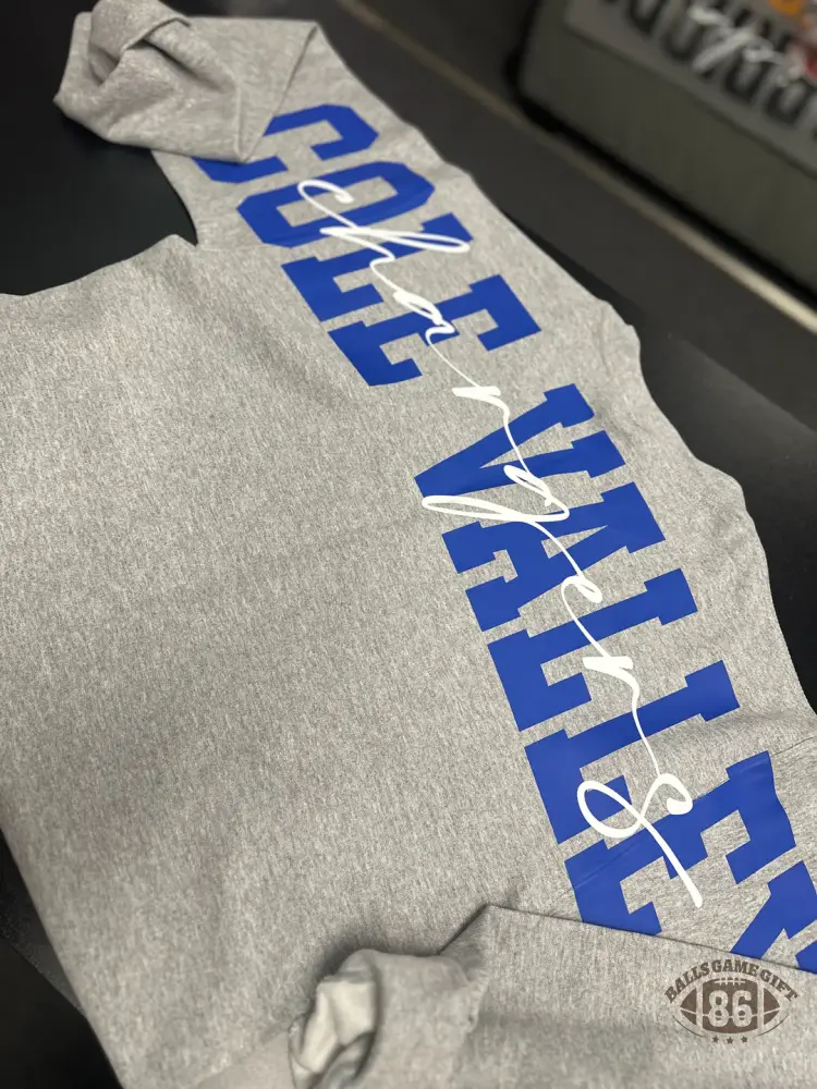 Custom Big Back Sweatshirt with Cursive Center Name