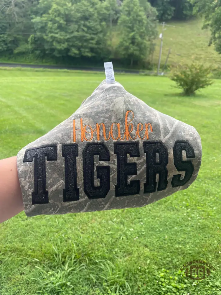 Custom Camo Crewneck Glitter Appliqué Embroidery Game Day Sweatshirt 