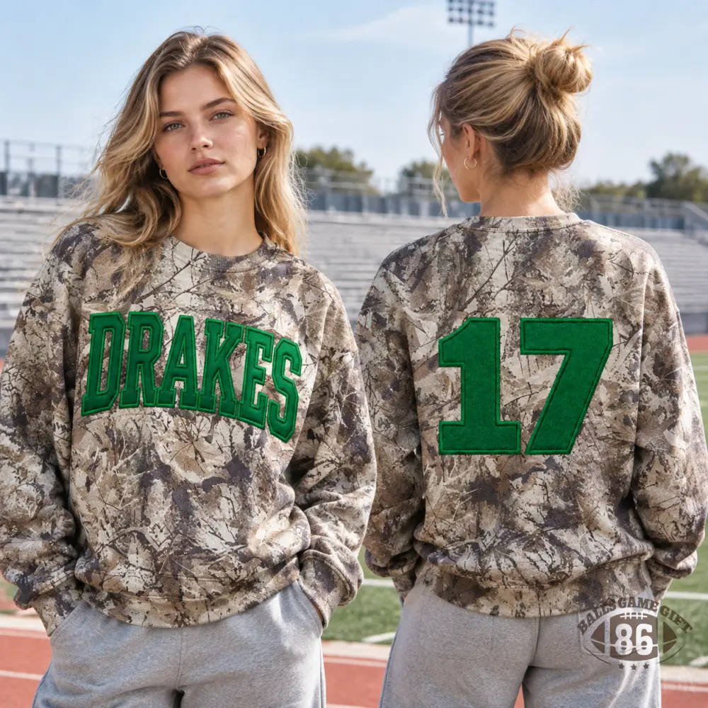 Custom Camo Leopard Appliqué Sweatshirt | Team Name & Player Number