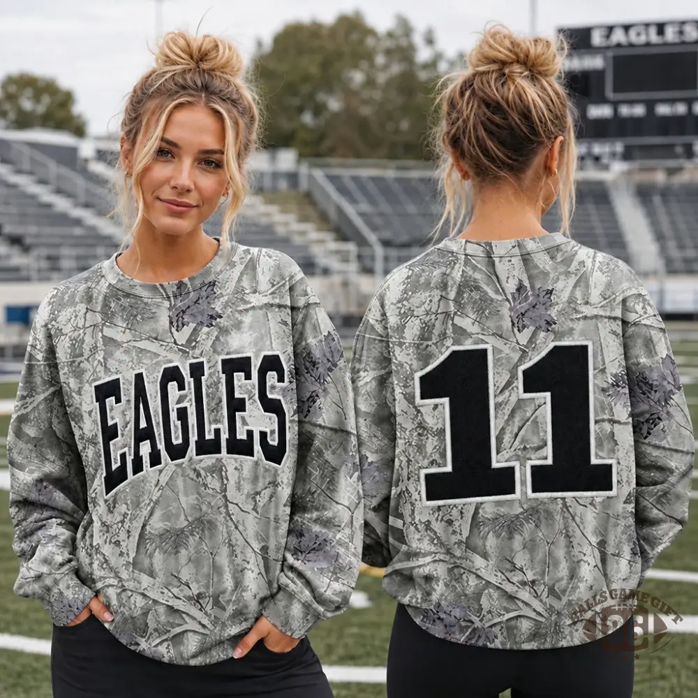 Custom Camo Leopard Appliqué Sweatshirt | Team Name & Player Number