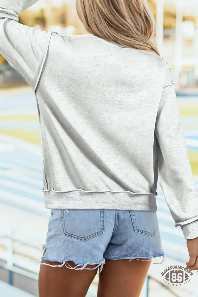 Custom Casual Campus Style MS Letter Print Reversible Oversize Mock Neck Sweatshirt