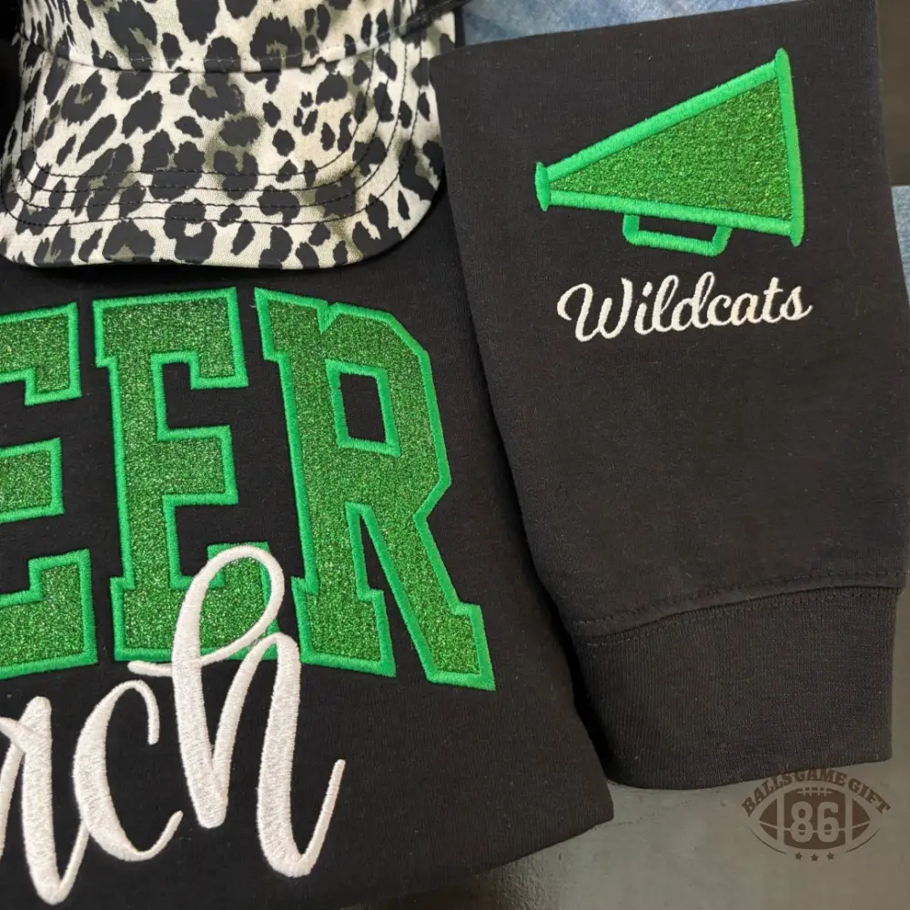 Custom Cheer Coach Glitter Sweatshirt | Personalized Team Name Crewneck