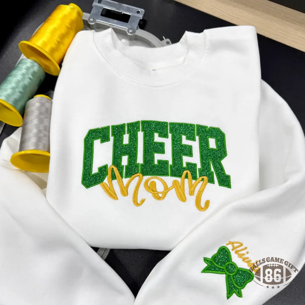 Custom Cheer Glitter Bow Spirit Sweatshirt