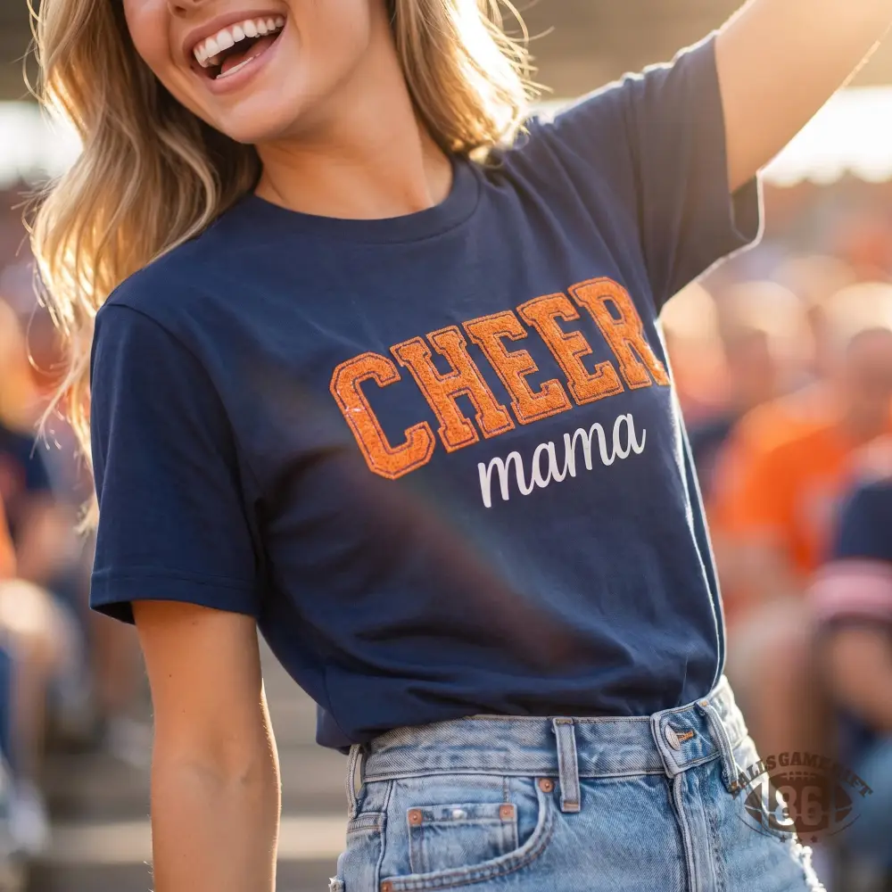 Custom Cheer Mama Name Sequin Bow Embroidered Crewneck for Cheer Mom Momma