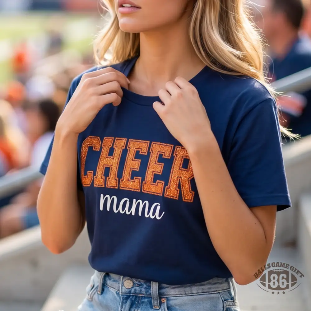 Custom Cheer Mama Name Sequin Bow Embroidered Crewneck for Cheer Mom Momma