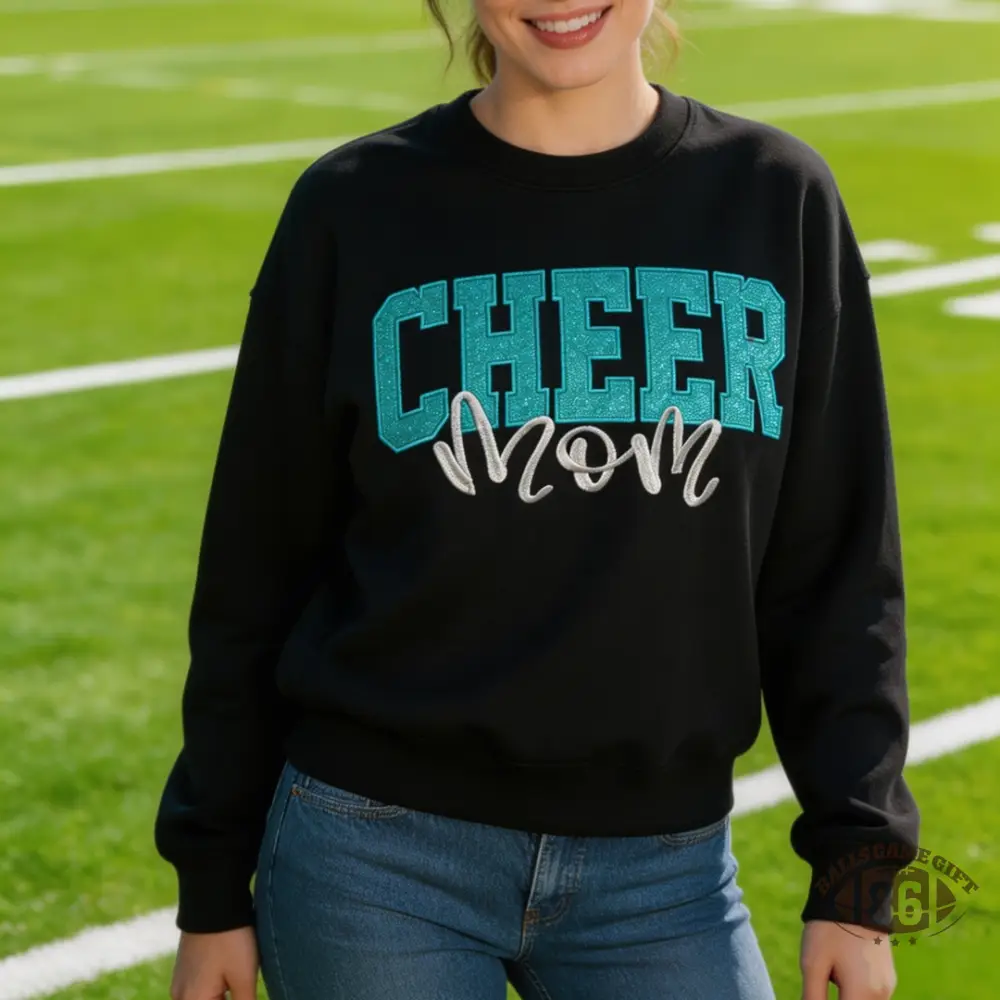 [Copy]Vintage Cheer Mama Bow Name Glitter Oversized Sweatshirt Game Day Wear