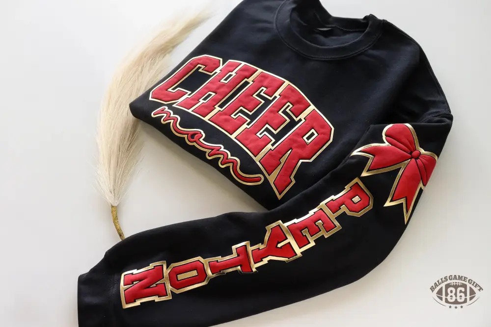 Custom Cheer Mom Sweatshirt with Puff Print | Custom Name Sweatshirt | Cheer Team Spirit Gift