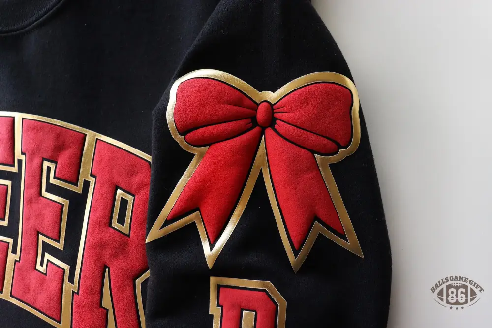 Custom Cheer Mom Sweatshirt with Puff Print | Custom Name Sweatshirt | Cheer Team Spirit Gift