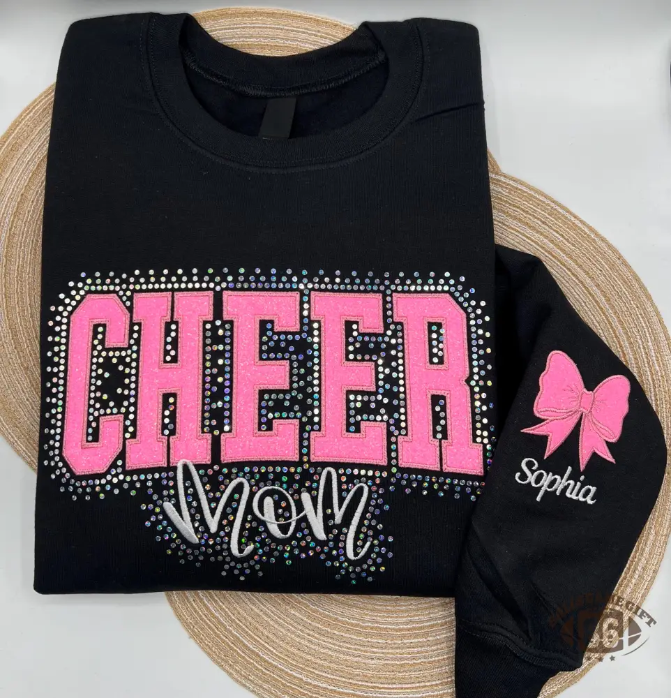 Custom Cheerleading Mom Bling Rhinestone Crewneck Sweatshirt
