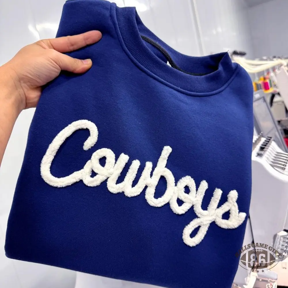 Custom Chenille Embroidered Team Sweatshirt, Game Day Sports Fan Gift