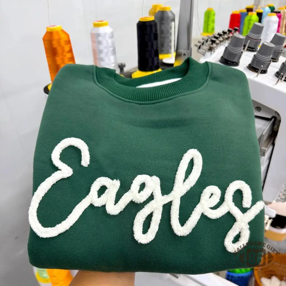 Custom Chenille Embroidered Team Sweatshirt, Game Day Sports Fan Gift