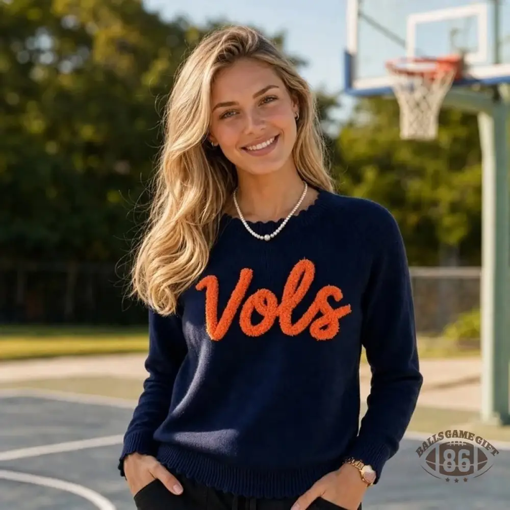 Custom Chenille Letter Ruffle Trim Sweater — Cozy Game Day Crewneck