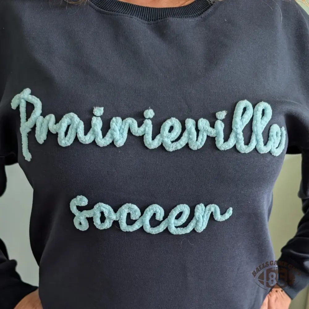 Custom Chenille Lettering Team Name Sweatshirt, Embossed Mascot Sweatshirt