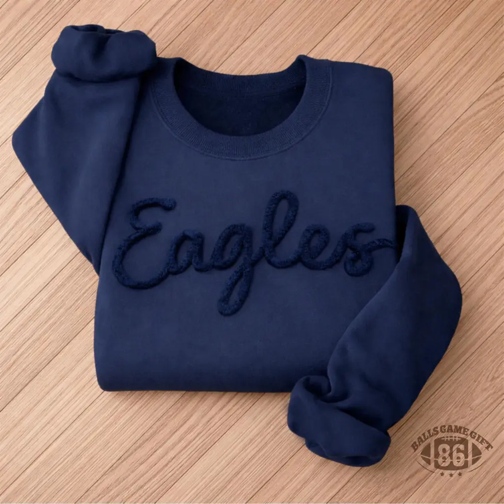 Custom Chenille Lettering Team Name Sweatshirt, Embossed Mascot Sweatshirt
