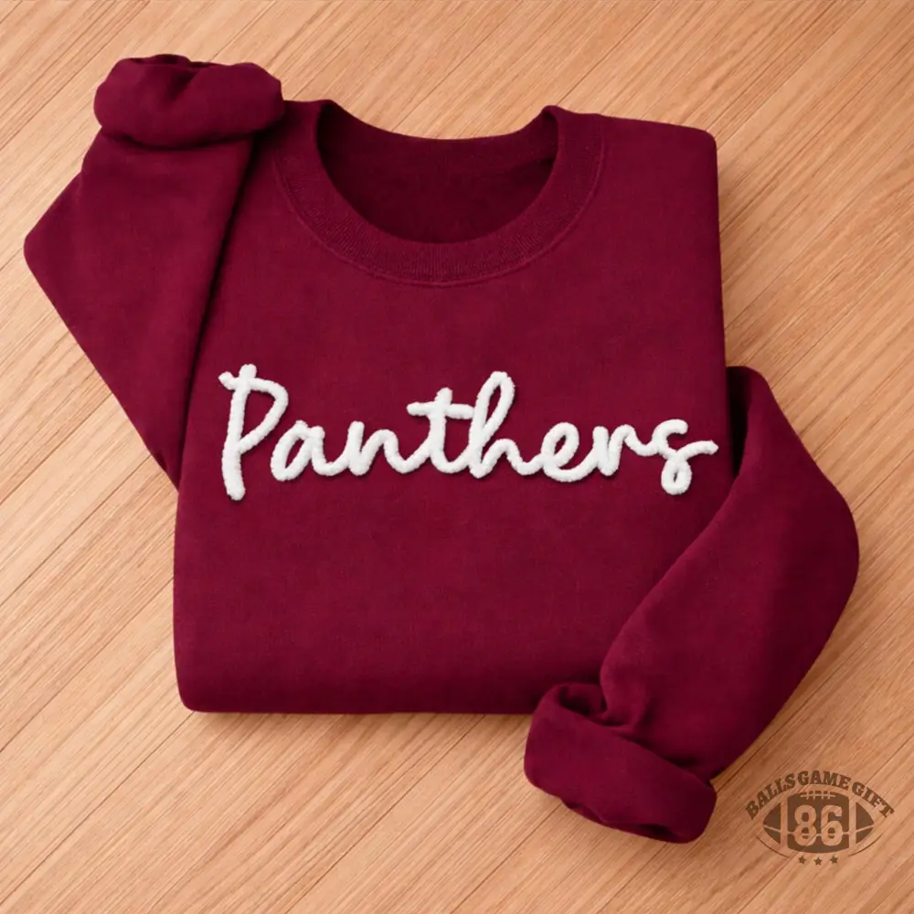 Custom Chenille Lettering Team Name Sweatshirt, Embossed Mascot Sweatshirt