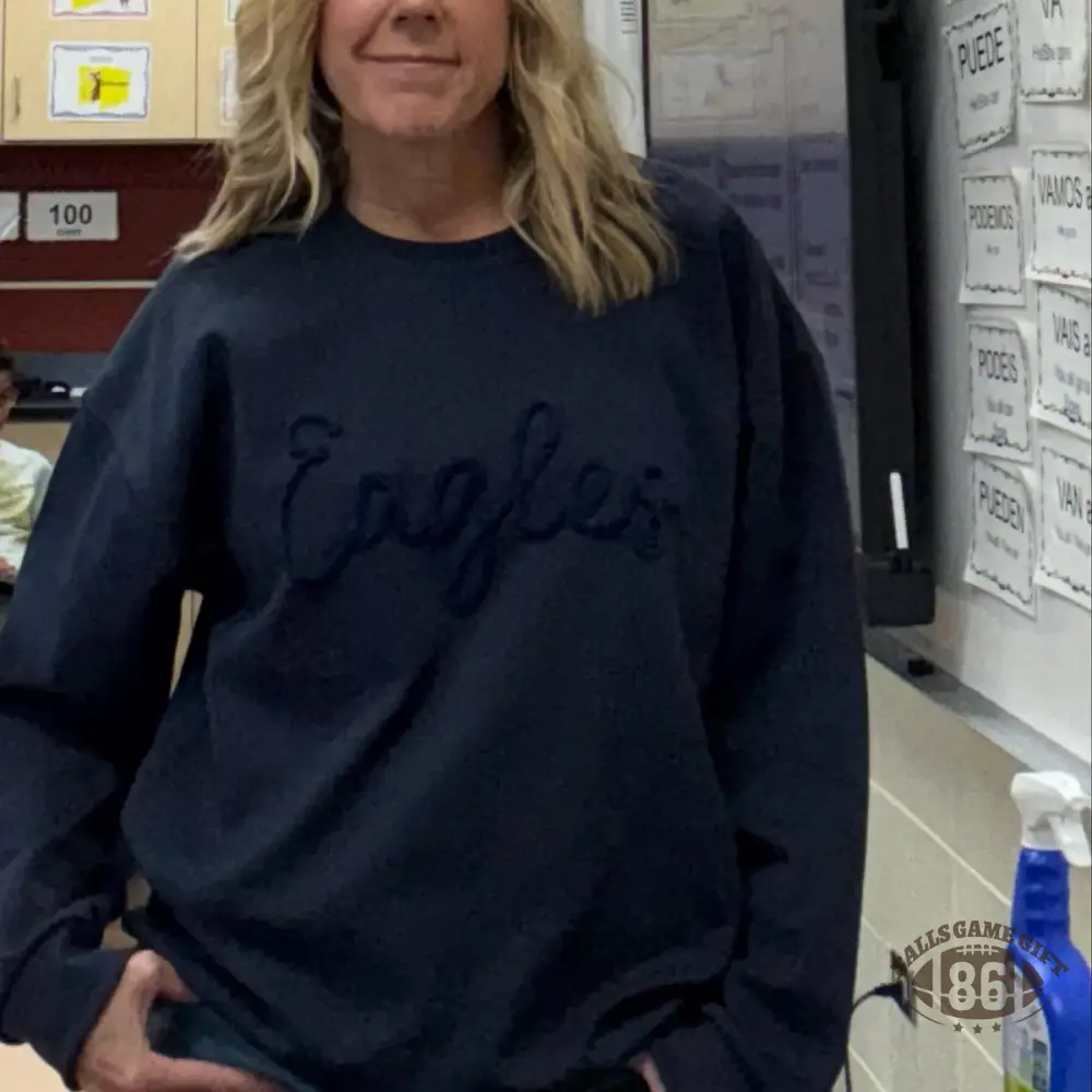 Custom Chenille Lettering Team Name Sweatshirt, Embossed Mascot Sweatshirt