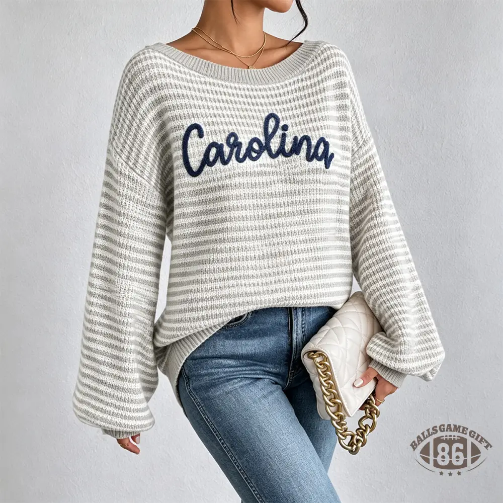 Custom Chenille Team Name Sweater, Women's Game Day Spirit Knit Top 