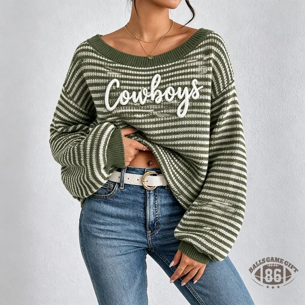 Custom Chenille Team Name Sweater, Women's Game Day Spirit Knit Top 
