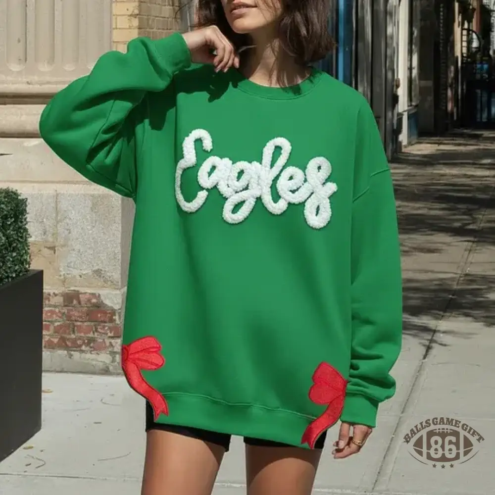 Custom Chenille Team Sweatshirt with Bow – Cozy Style & Fan Spirit 