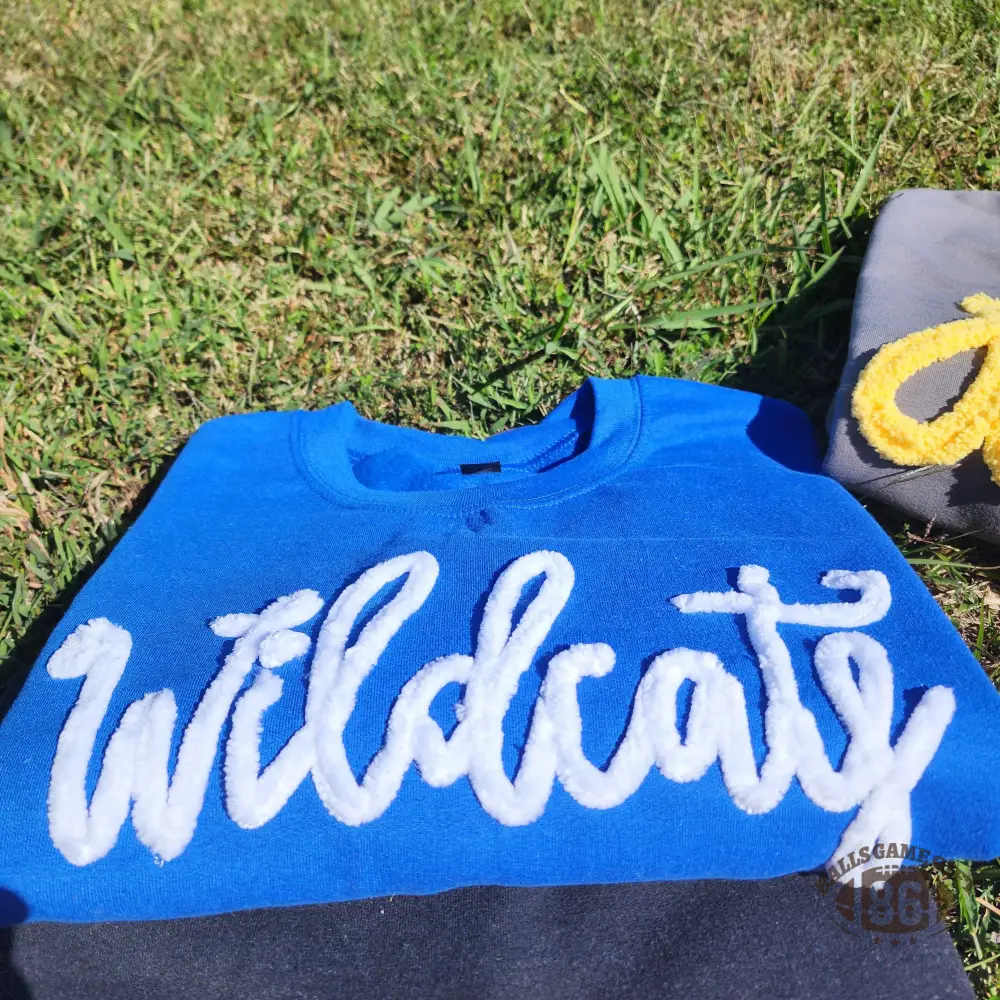 Custom Chenille YARN EMBROIDERED Sweatshirt Chenille Game Day Fuzzy Letter