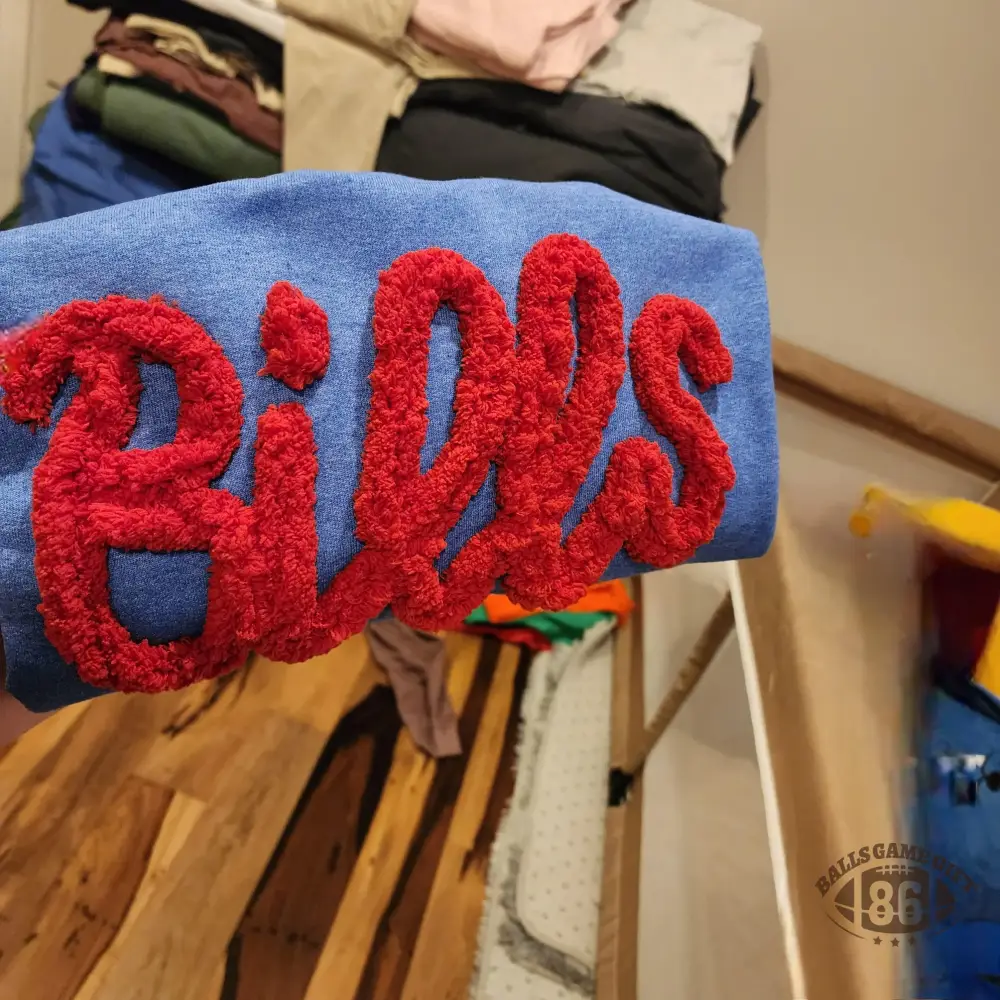 Custom Chenille YARN EMBROIDERED Sweatshirt Chenille Game Day Fuzzy Letter