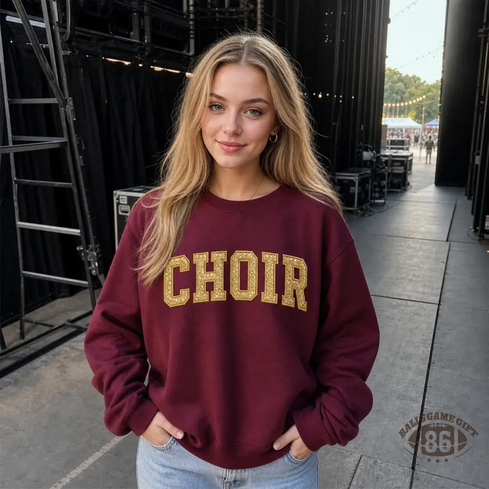 Custom Choir Crewneck Sweatshirt, Personalized Treble Clef Vertical Name Choir Pullover, Gift For Choir Singer