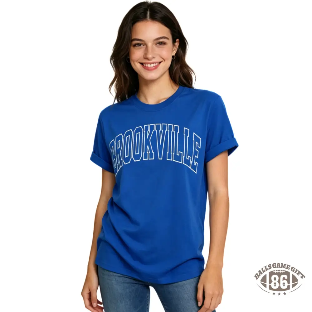 Custom City Town Name Vintage Outline Varsity Letter Tee Retro College Crewneck 