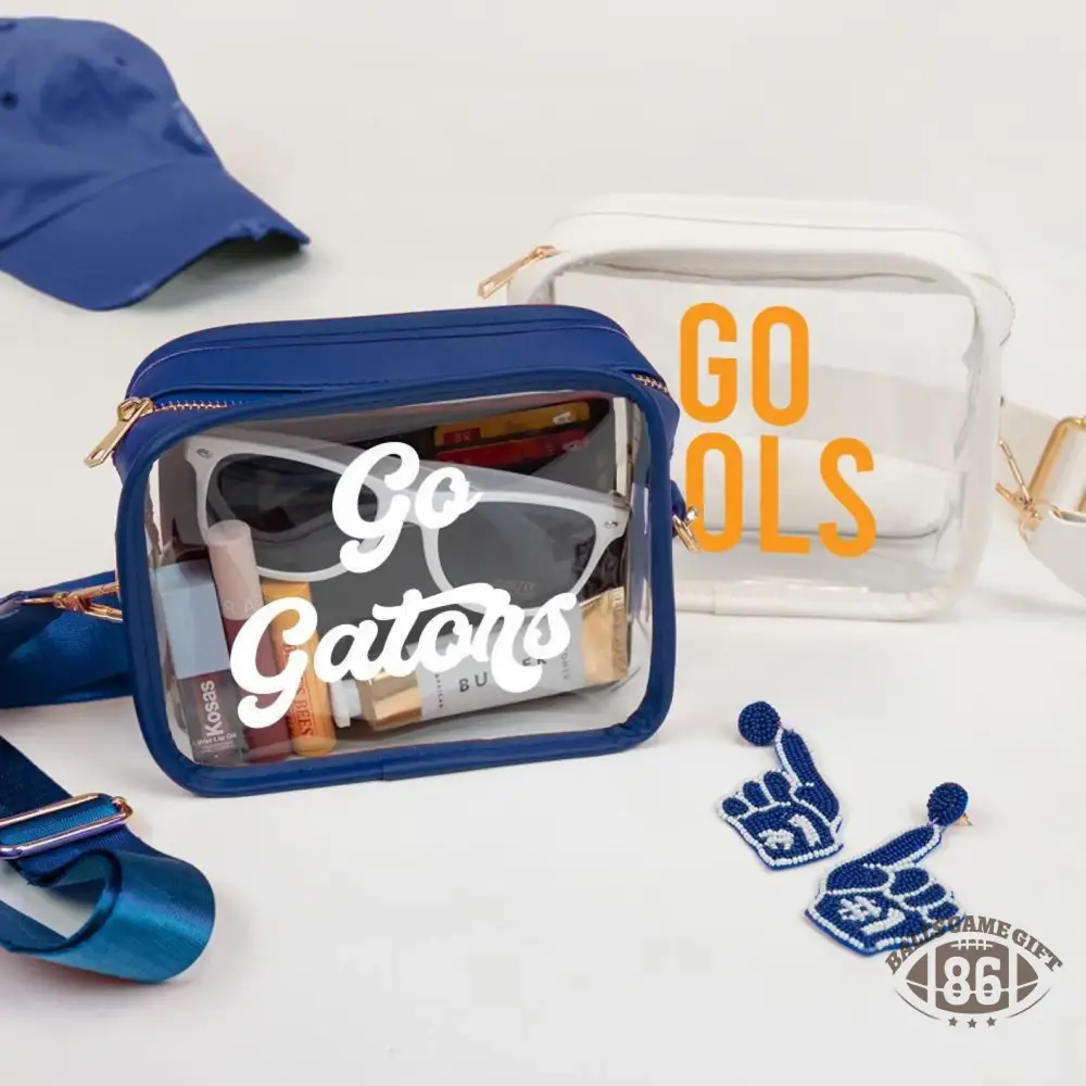 Custom Clear Crossbody Purse Name Stadium Game Day Gift Bag With Strap