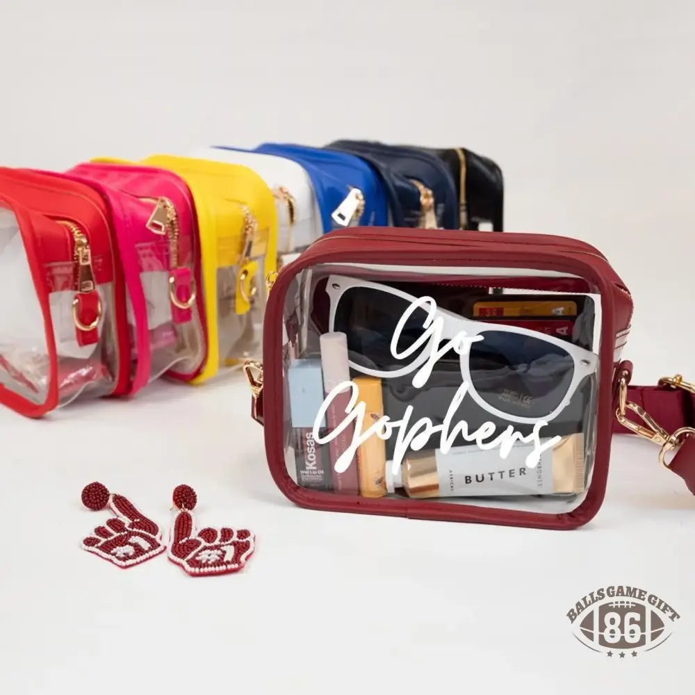 Custom Clear Crossbody Purse Name Stadium Game Day Gift Bag With Strap