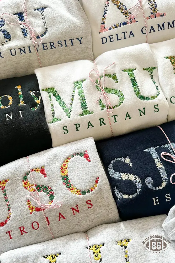 [Copy]Custom School Name Embroidered Crewneck | College Style Game Day Pullover | School Spirit Gift