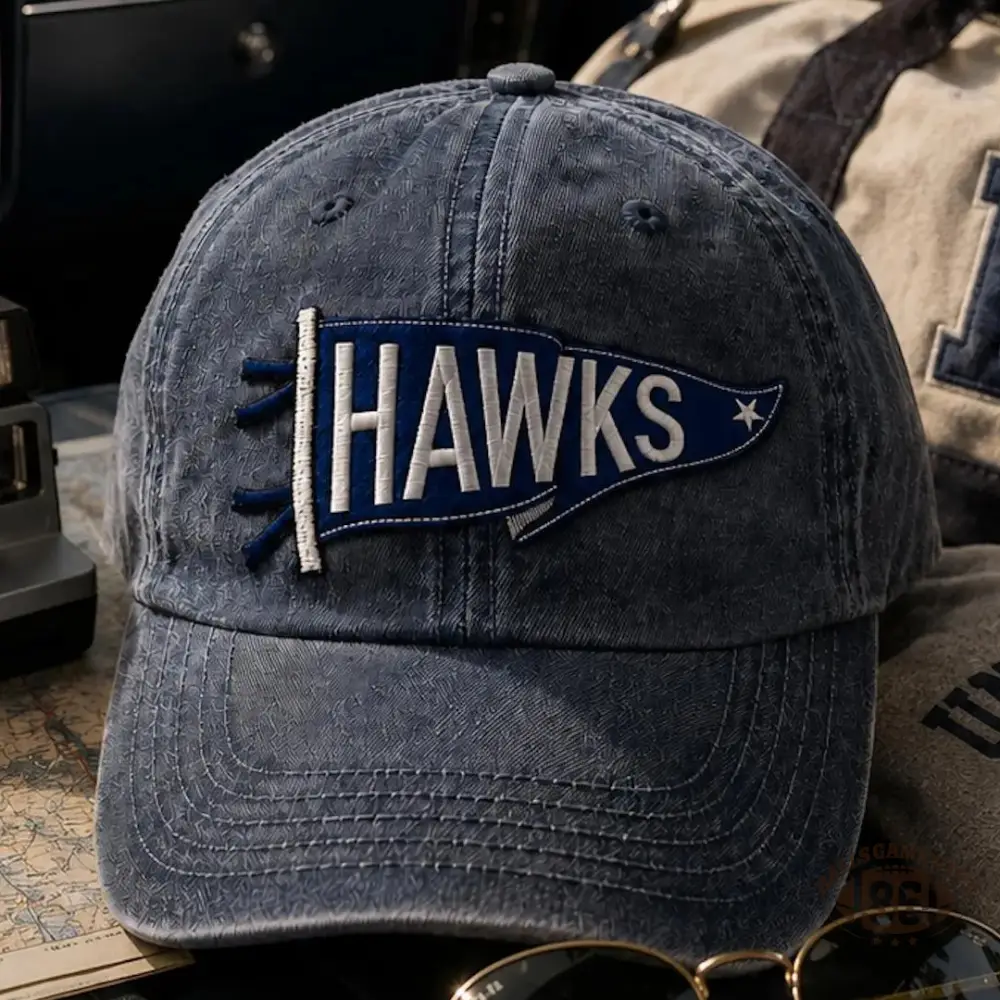 Custom College Game Day Pennant Vintage Washed Baseball Hat