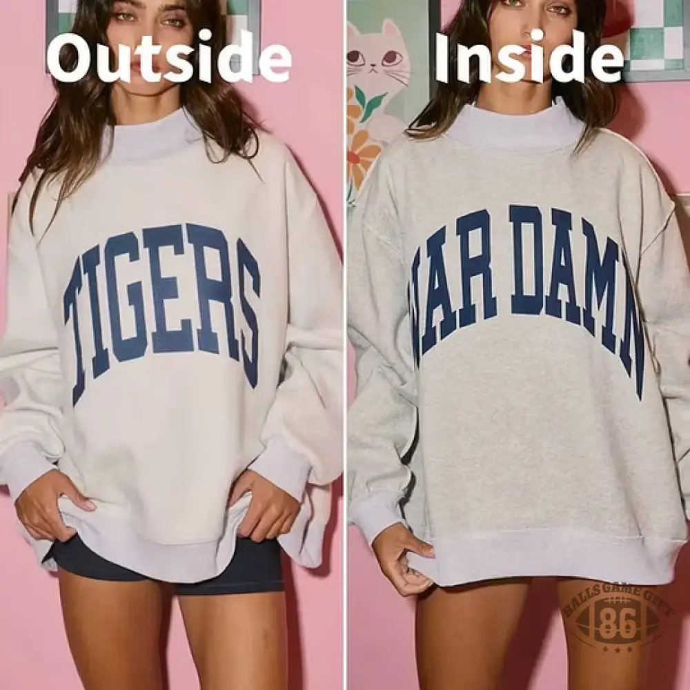 Custom College Team Game Day Oversized  Reversible Mockneck