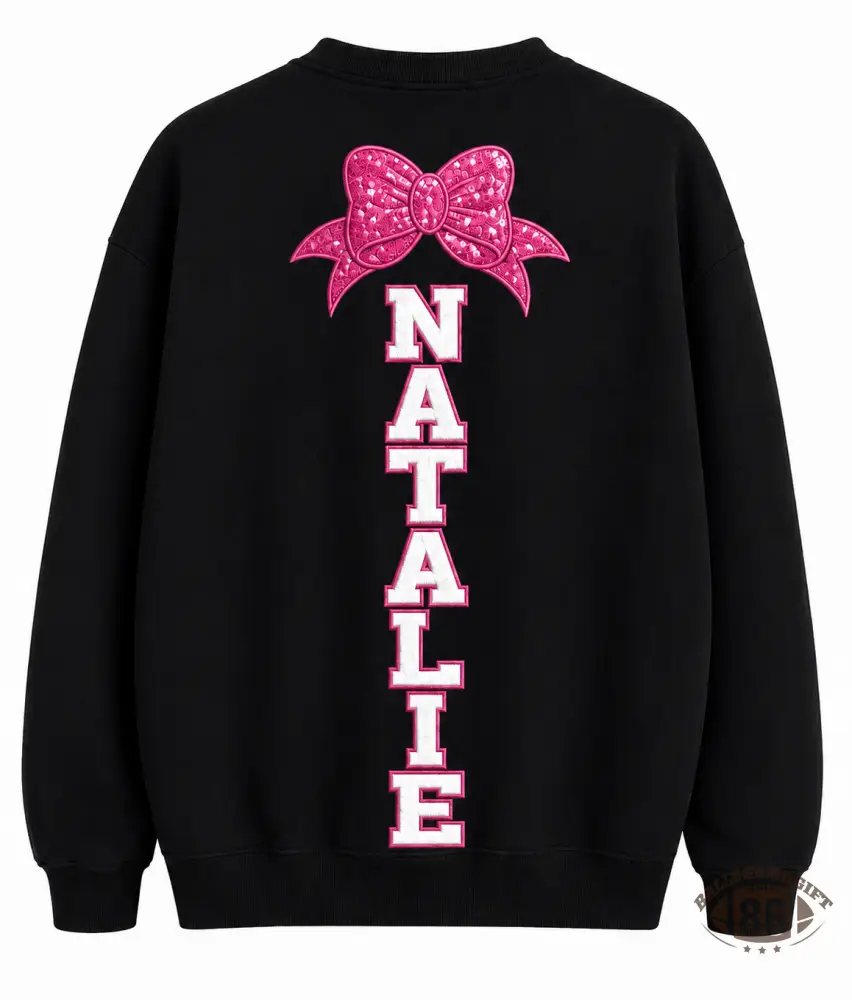 Custom Dance Mom Sweatshirt Personalized Name Bow Back Crewneck