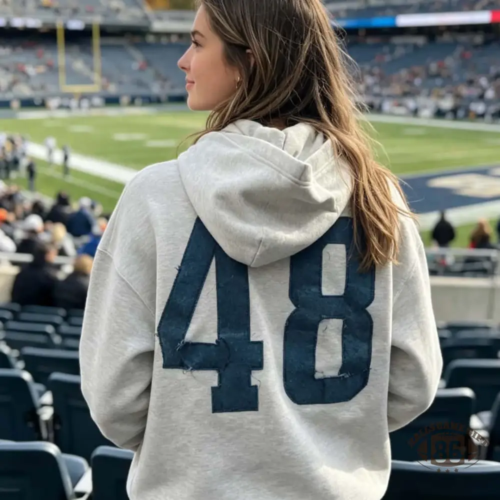 Custom Denim Team Name Player Number Patchwork Sweatshirt