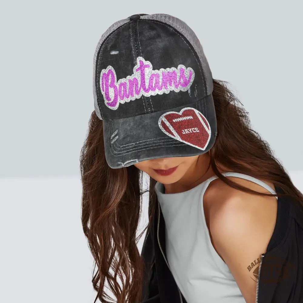 Custom Distressed Mesh Back Trucker Hat with Glitter Name & Number, Personalized Sports Team Gift