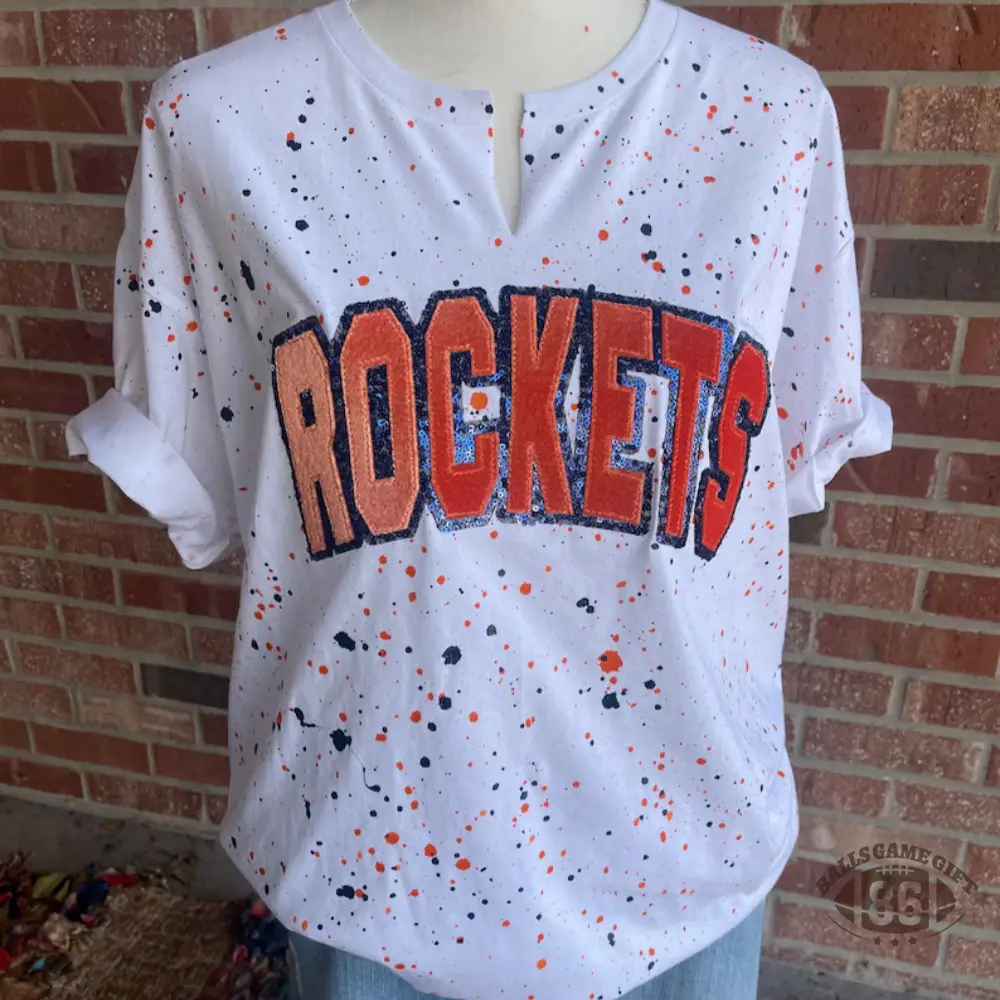 Custom Dot Mascot Sweatshirt – Sequin Embroidered Team Name Spirit Shirt ✨