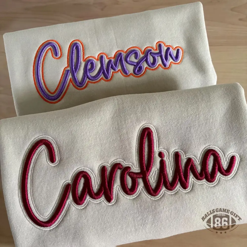 Custom Double Layer Script Embroidered Crewneck Sweatshirt