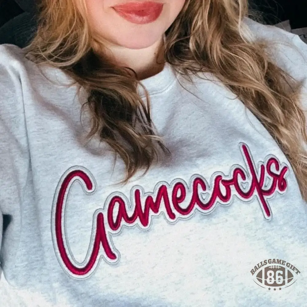 Custom Double Layer Script Embroidered Crewneck Sweatshirt