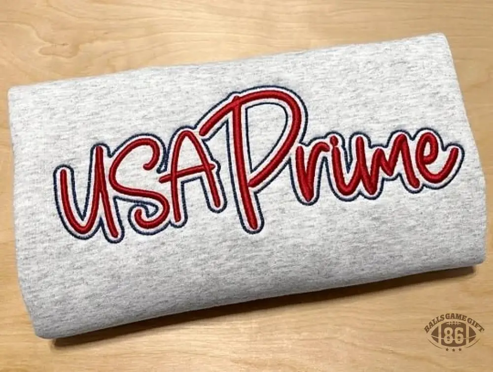 Custom Double Layer Script Embroidered Crewneck Sweatshirt