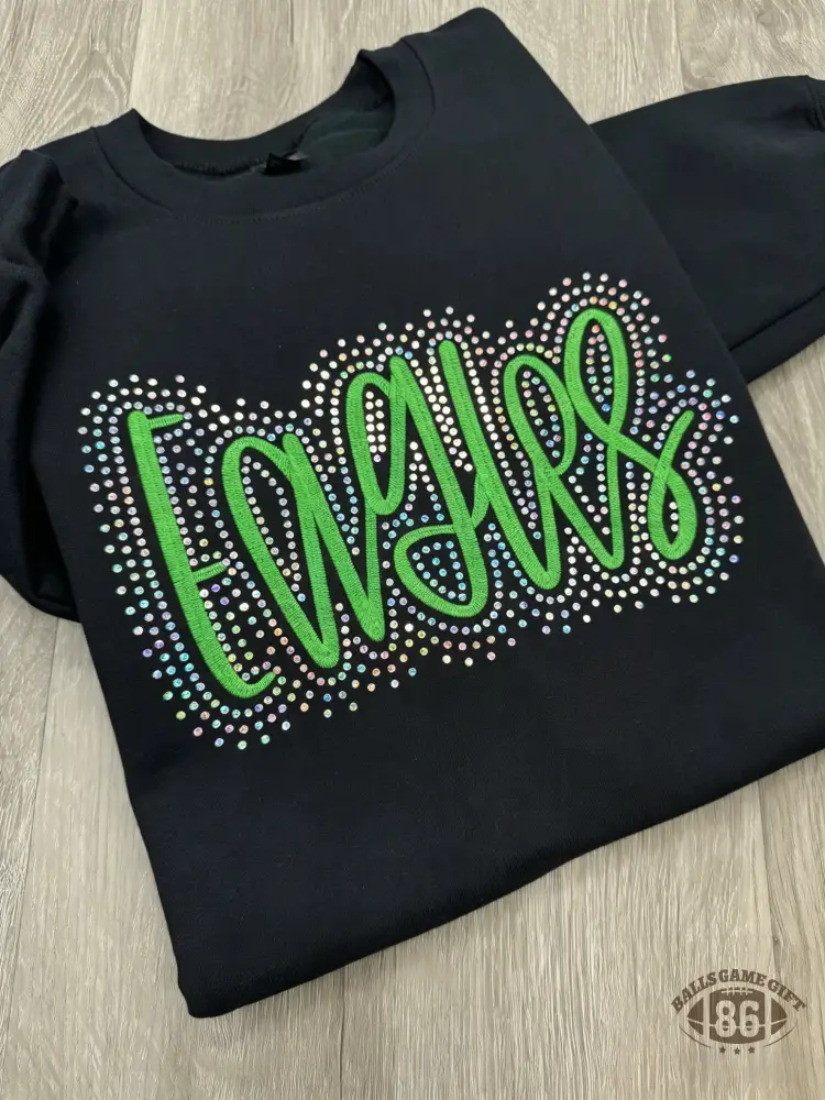 Custom Eagles Embroidered & Bling Sweatshirt T-shirt Hoodie