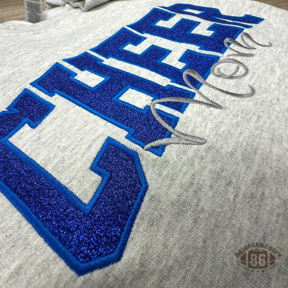 Custom Embroidered Glitter Cheer Mom T-shirt&Sweatshirt , Cheer Mom Gift