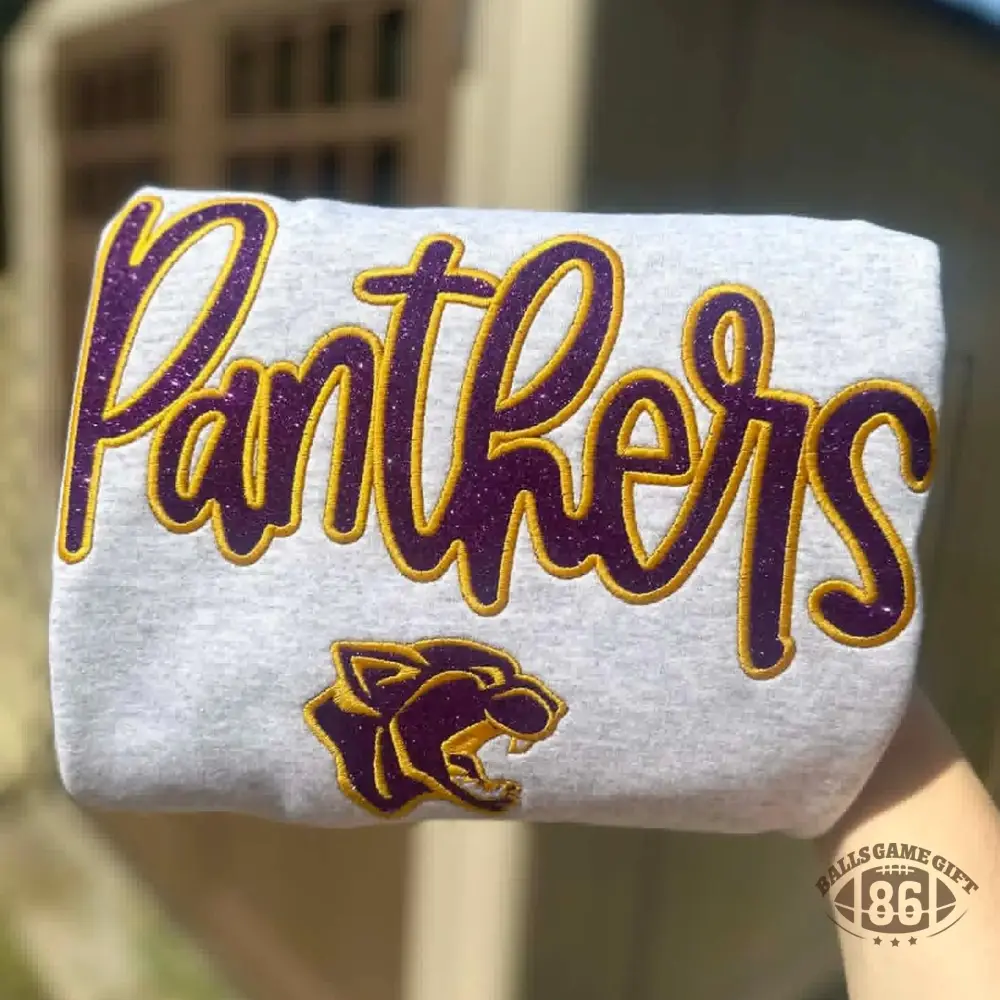 Custom Embroidered Glitter High School Sports Team Embroidered Sweatshirt 